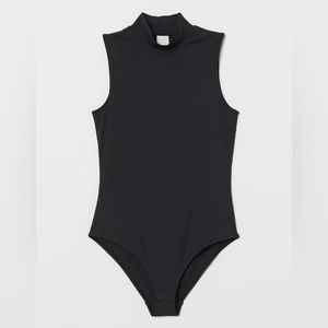Gently worn black ribbed bodysuit from H&M